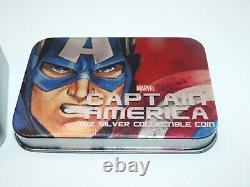 2014 Niue $2 Silver Proof 1oz Marvel Coin Captain America