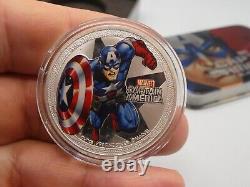 2014 Niue $2 Silver Proof 1oz Marvel Coin Captain America