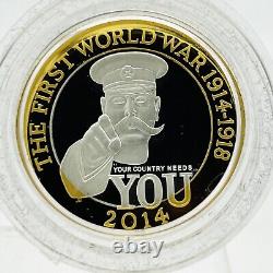 2014 Outbreak Of The WW1 Lord Kitchener Two Pounds Piedfort Silver Proof £2 Coin