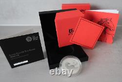 2014 Royal Mint Lunar Year Of The Horse 1 Oz Silver Proof £2 Coin c/w COA & Box