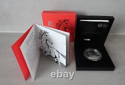 2014 Royal Mint Lunar Year Of The Horse 1 Oz Silver Proof £2 Coin c/w COA & Box