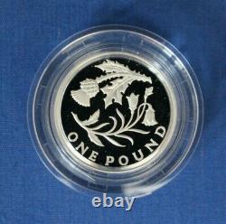 2014 Silver Proof £1 coin Floral Scotland in Capsule with COAs