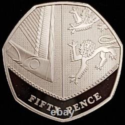 2014 Silver Proof 50p UK Shield of Arms Rarest Ever Mintage 368 Fifty Pence