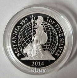 2014 United Kingdom One Ounce, 1oz, Silver Britannia Proof Coin