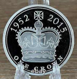 2015 £5 Longest Reigning Monarch Silver Proof Piedfort One Crown Coin Royal Mint