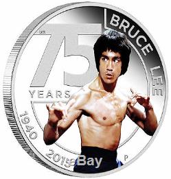 2015 75th Anniversary of Bruce Lee 1oz Silver Proof Coin TUVALU