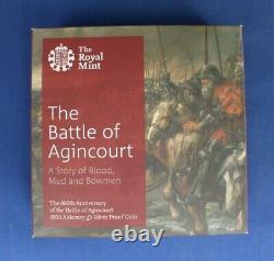 2015 Alderney Silver Proof £5 Crown Battle of Agincourt in Case with COA