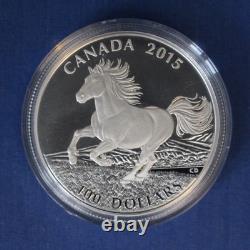 2015 Canada Silver Proof $100 coin Canadian Horse in Case