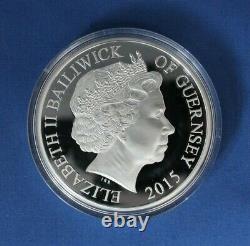 2015 Guernsey 5oz Silver Proof £10 coin Battle of Waterloo in Case with COA