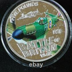2015 Guernsey Battle of Britain silver proof £5 coin Set