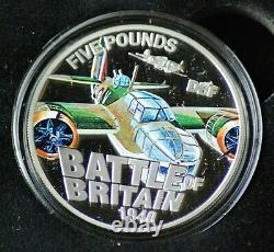 2015 Guernsey Battle of Britain silver proof £5 coin Set