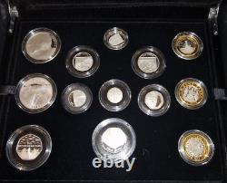 2015 Royal Mint Silver Proof 13 Coin Year Set United Kingdom Boxed with COA