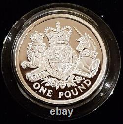 2015 Silver Piedfort £1 Proof Last Royal Arms One Pound Mint Low Mintage of 1482