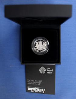 2015 Silver Piedfort Proof £1 coin The Royal Arms in Case with COA