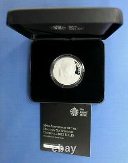 2015 Silver Piedfort Proof £5 coin Churchill Anniversary in Case with COA