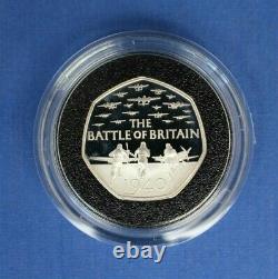 2015 Silver Piedfort Proof 50p coin Battle of Britain in Case with COA