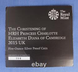 2015 Silver Proof 5oz £10 coin Princess Charlotte NGC Graded in Case with COA