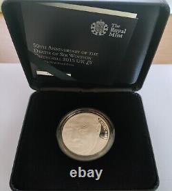 2015 Winston Churchill Piedfort £5 Five Pound Silver Proof Coin Box Coa