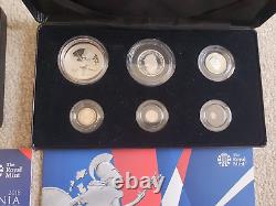 2016 & 2017 BRITANNIA SILVER PROOF 6 COIN SET + Box + Coa UK Royal Mint