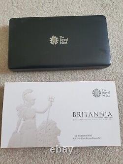 2016 & 2017 BRITANNIA SILVER PROOF 6 COIN SET + Box + Coa UK Royal Mint