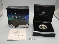 2016 Australian Mint $5 Fine. 999 Silver Proof Domed 1oz Coin Northern Sky