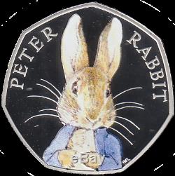2016 Beatrix Potter Peter Rabbit 50p Silver Proof Royal Mint Coin BOX + COA