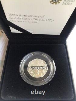 2016 Beatrix Potter Piedfort Silver Proof 50p Royal Mint. 925