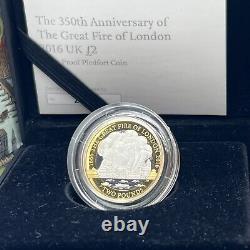 2016 Royal Mint Great Fire Of London £2 Two Pounds Silver Proof PIEDFORT Coin /B