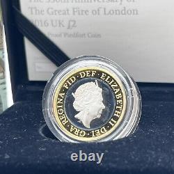 2016 Royal Mint Great Fire Of London £2 Two Pounds Silver Proof PIEDFORT Coin /B
