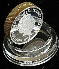 2016 Silver Piedfort Proof £1 coin Last Round Pound in Case with COA & Outer