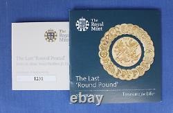 2016 Silver Piedfort Proof £1 coin Last Round Pound in Case with COAs