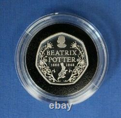2016 Silver Proof 50p coin Beatrix Potter in Case with COA
