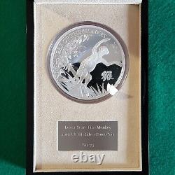 2016 UK Royal Mint Kilo Silver Proof Year of the Monkey £500 Pounds Coin, COA