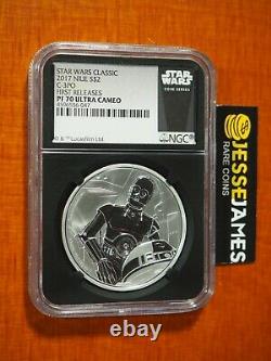 2017 $2 Niue Proof Silver C3po Star Wars Ngc Pf70 Ultra Cameo First Releases