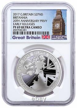 2017 Britain 1 oz Proof Silver Britannia Trident Privy NGC PF69 UC ER SKU49164