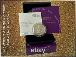 2017 Centenary Of The House Of Windsor Piedfort Silver Proof £5 Coin COA 198