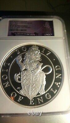 2017 Queen's Beasts The Lion 1 Kilo Silver Proof Coin NGC PF69 Ultra Cameo £500