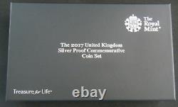 2017 Royal Mint Silver Proof Commemorative 5 Coin Set Box & COA