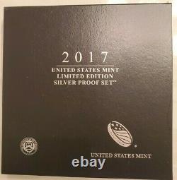 2017 S Us Mint Limited Edition Silver Proof Set Fifth Year Of Issue Omp & Coa
