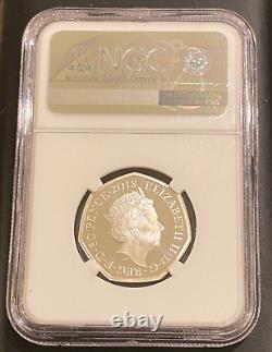 2018 50p Flopsy Bunny Silver Proof Colorized Coin NGC PF70 Ultra Cameo Top Pop