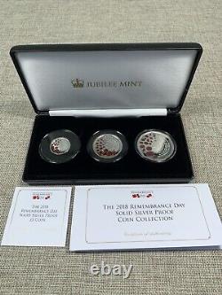 2018 Alderney Remembrance Day Silver Proof 3-Coin Collection Set