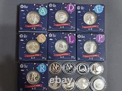 2018 Alphabet A-Z 10p Silver Proof multiple 15 coins