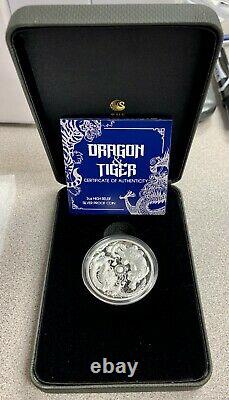2018 Australia $2 Dragon & Tiger High Relief 2 oz Silver Proof Coin 1,500 Made