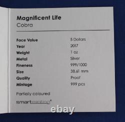 2018 Cook Is Silver Proof $5 Magnificent Life Cobra NGC PF69 with Case & COA