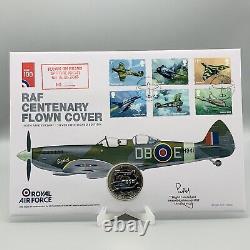 2018 Jersey RAF Centenary Flown Silver Proof £5 Coin Cover Signed Edition 1/250