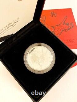 2018 Lunar Year of The Dog One Ounce Silver Proof Coin The Royal Mint Shengxiao