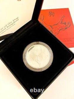 2018 Lunar Year of The Dog One Ounce Silver Proof Coin The Royal Mint Shengxiao