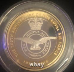 2018 Royal Mint RAF Badge Centenary £2 Pound Silver Proof PIEDFORT Coin Low COA