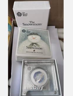 2018 Royal Mint Rare Snowman 50p Fifty Pence Silver Proof Coin with COA Box KEW