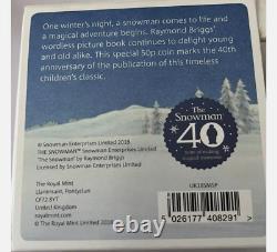 2018 Royal Mint Rare Snowman 50p Fifty Pence Silver Proof Coin with COA Box KEW